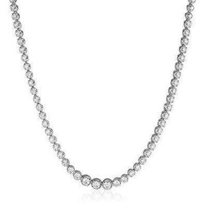 Collana Da Donna In Oro Bianco 14K Con Naturale Diamanti Scintillanti A Taglio Rotondo Da 10,00 Ct