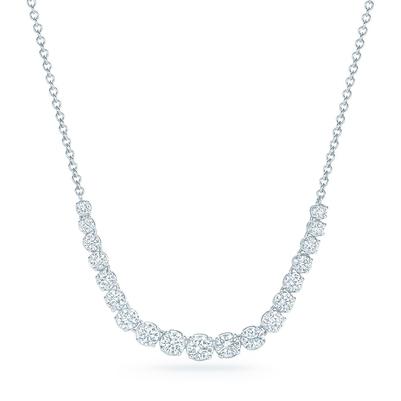 Collana Da Donna In Oro Bianco 14K Taglio Brillante 11 Carati Con Naturale Diamanti