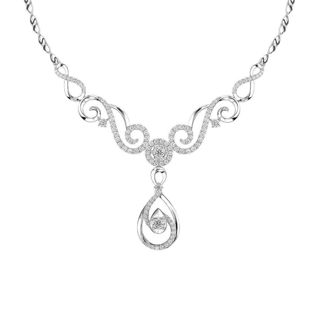 Collana Donna Vero Diamanti Rotondi Taglio Brillante 5 Ct Oro Bianco 14K