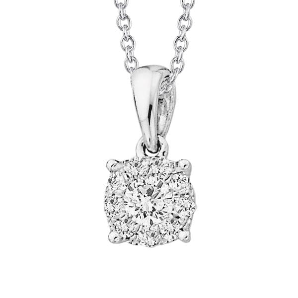 Collana Pendente Con Genuino Diamanti Taglio Rotondo Scintillanti Da 2,85 Carati In Oro Bianco 14K