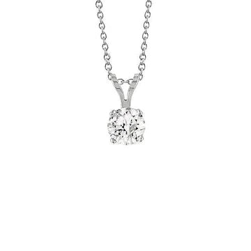 Collana Pendente Con Vero Diamanti Taglio Tondo Taglio Brillante WG Da 1.50 Carati In Oro Bianco 14K