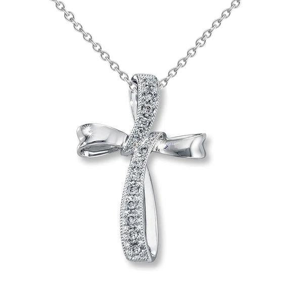 Collana Pendente Con Vero Diamanti Tondi 2 Carati In Oro Bianco 14K