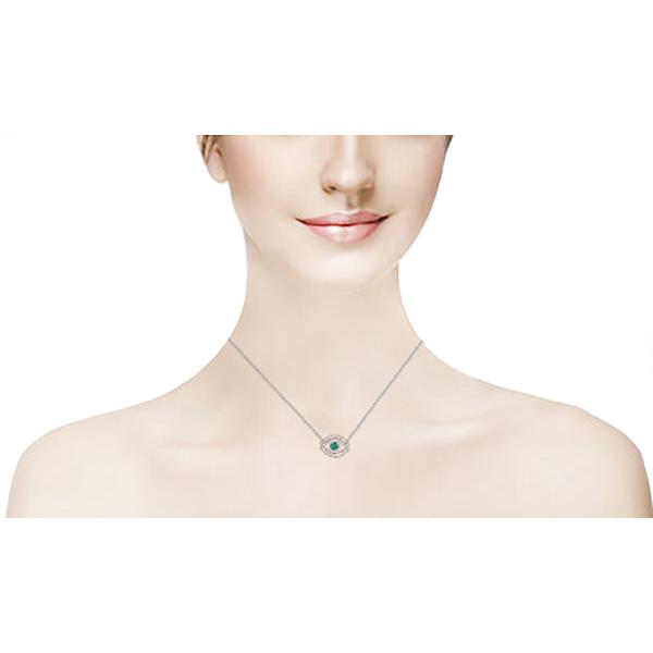 Collana Con Ciondolo Occhio Che Tutto Vede Smeraldo Verde E Diamanti