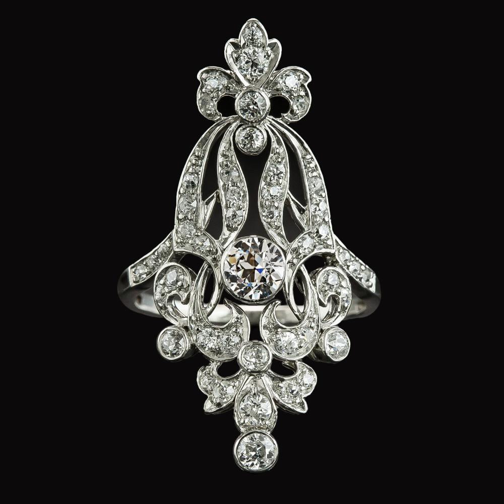 Come Gioielli La Belle Epoque Anello Con Genuino Diamanti A Taglio Antico Stile Vintage