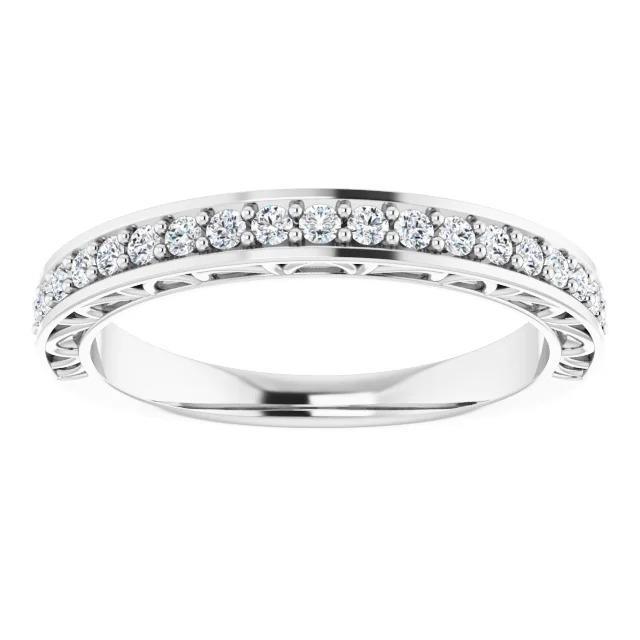 Comfort Fit Genuino Diamond Wedding Band Prong Impostazione 1,10 Carati Oro Bianco
