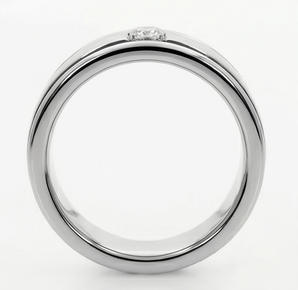 Comoda Calzata Banda da Uomo Anello di Diamante Per Uomini