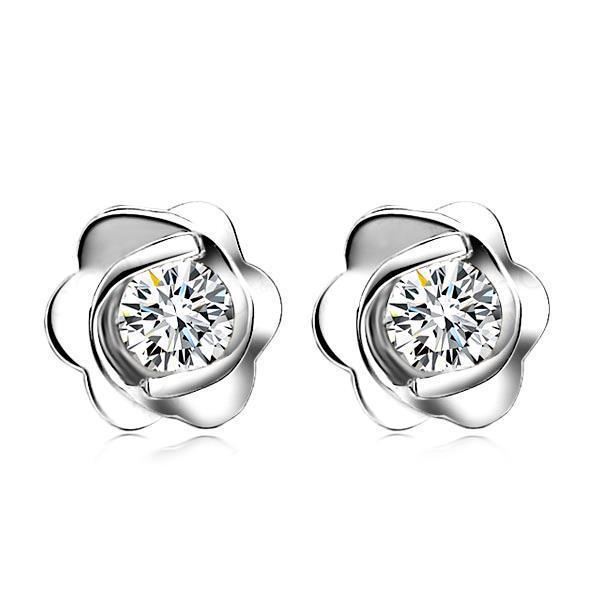 Coppia Di Orecchini Da Donna In Oro Bianco 14K Con Vero Diamanti A Taglio Rotondo Da 1.5 Carati
