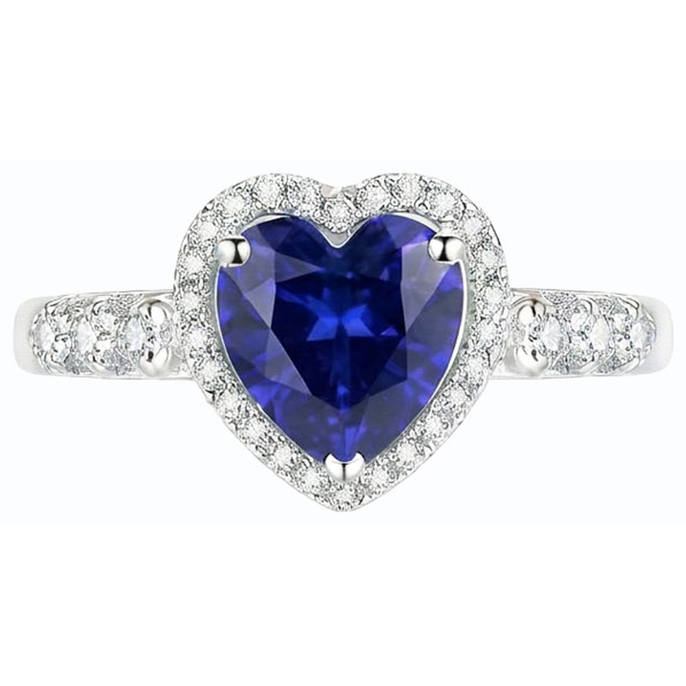 Cuore Taglio Zaffiro Anello Di Fidanzamento