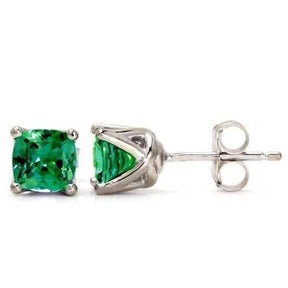 Cuscino Criss Cross Solitaire Orecchini Verde smeraldo 4 Ct Donna Borchie Oro Bianco 14K