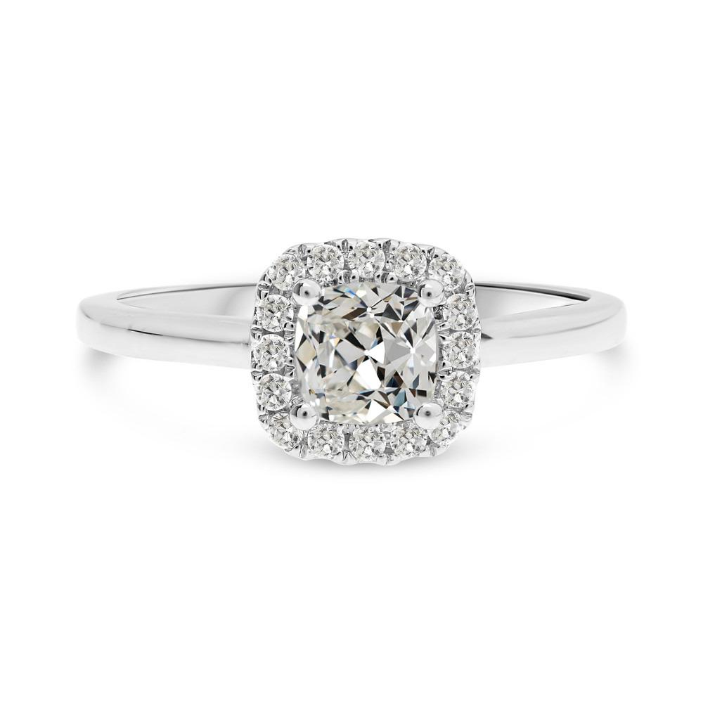Cuscino Per Anello Anniversario Halo Old Mine Cut Genuino Diamante 3,50 Carati