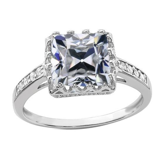 Cuscino Vecchio Minatore Genuino Diamante Fede Nuziale Da Donna 4 Carati Oro 14K