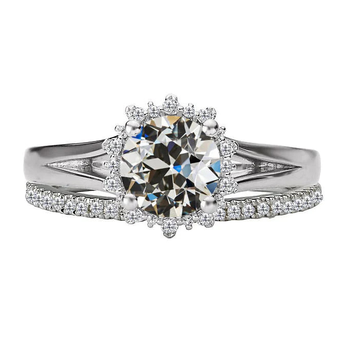 Diamante Fine Anello di Fidanzamento 2 carati Oro Bianco 14K – vista principale