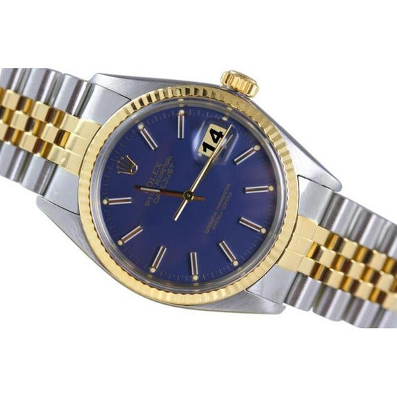 Datejust Rolex blu bastone quadrante
