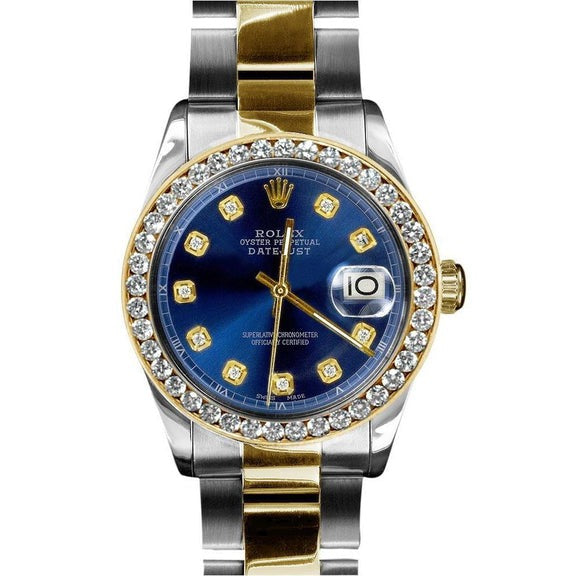 Datejust Rolex da uomo in oro giallo e acciaio inossidabile orologio bicolore impostazione rapida