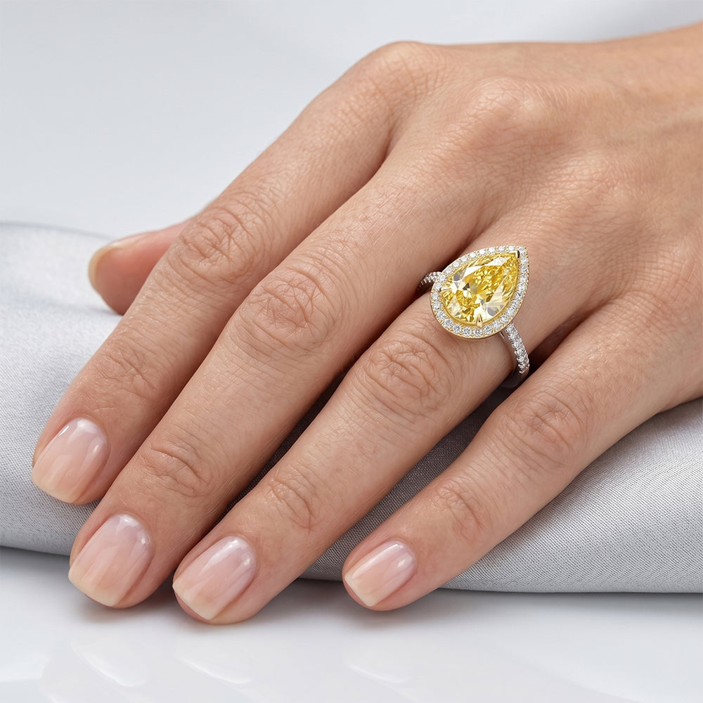 Diamante Canarino VVS Alta Gioielleria 2,50 carati in Oro 14