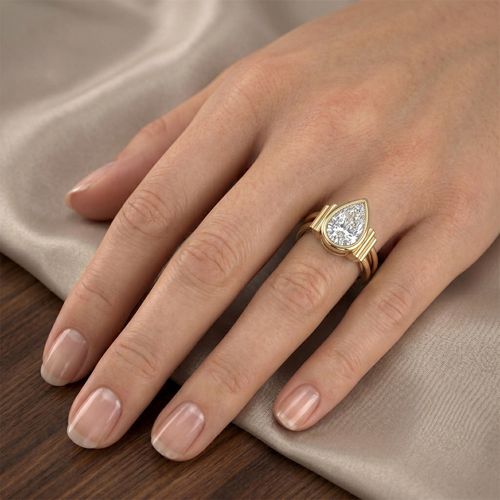 Diamante Fine Anello Trilogy fatto a mano 2 carati | HarryChadEnt