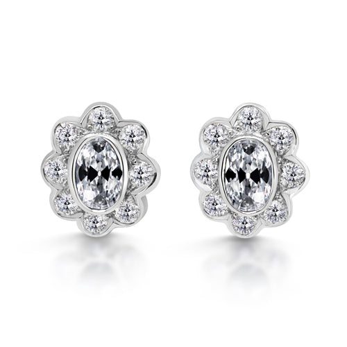 Diamante Fine Orecchini 1-carati Oro Bianco 14K – vista principale