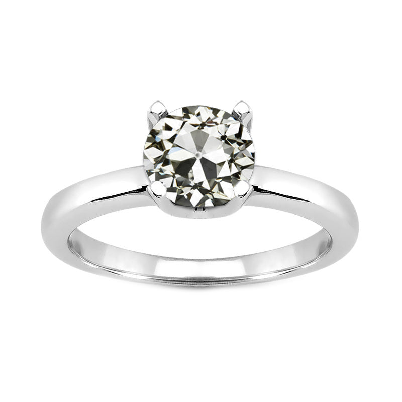 Diamante Fine Anello Solitario 2-carati Oro Bianco 14K – vista principale