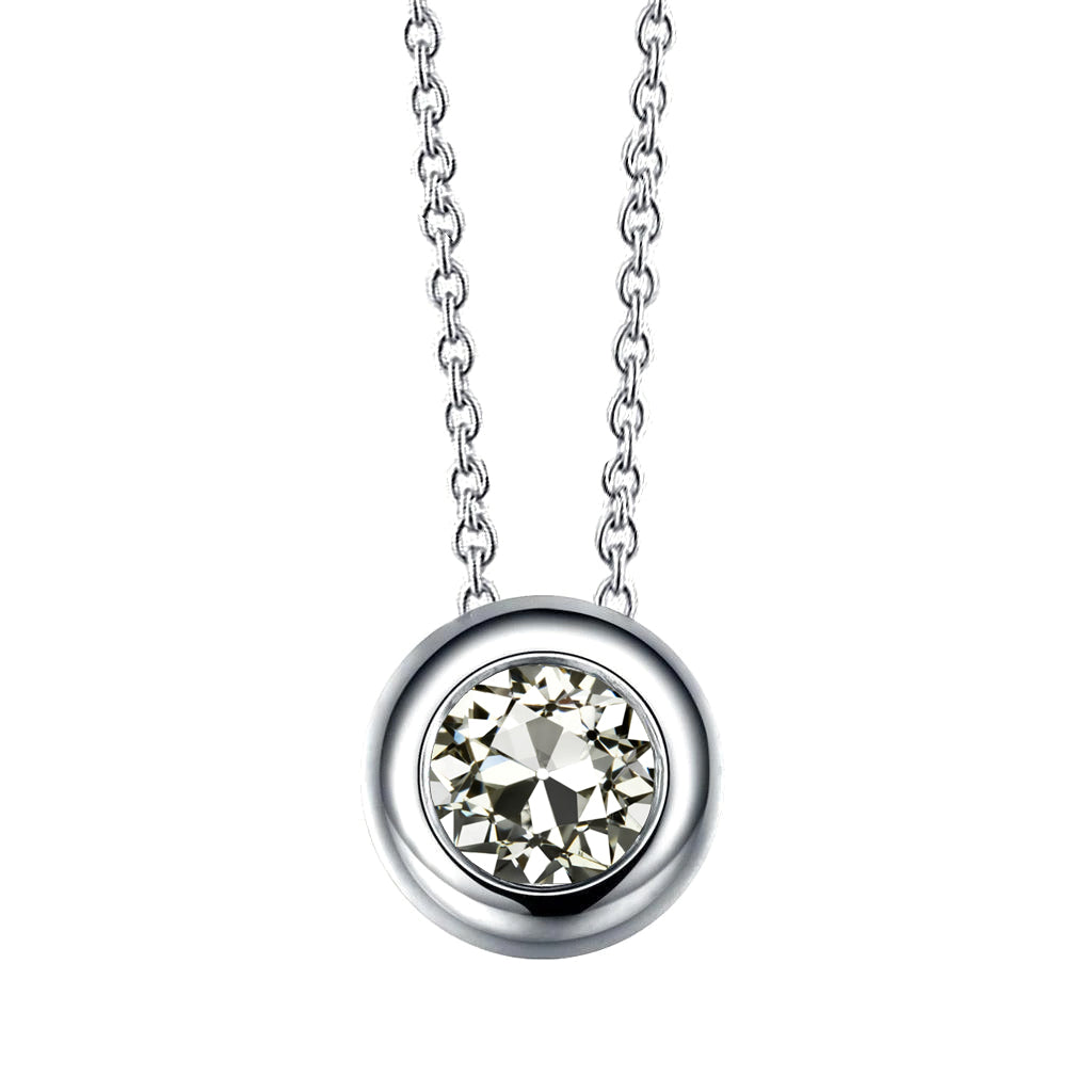 Pendente a Goccia Oro Bianco 14K con Brillante – vista principale