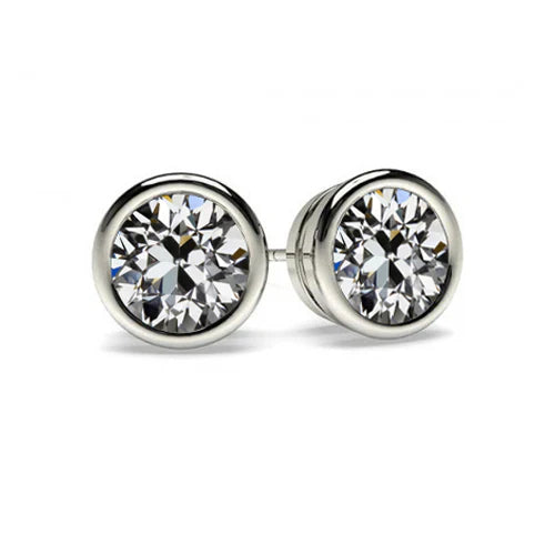 Orecchini Oro 14 Carati Bianco con Diamante – vista principale