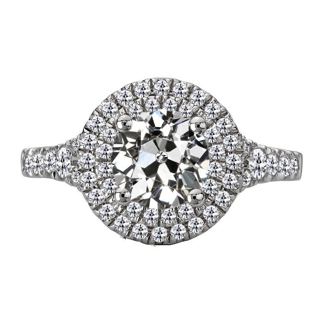 Brillante Anello di Fidanzamento Halo 3,50-carati Oro Bianco 14K – vista principale
