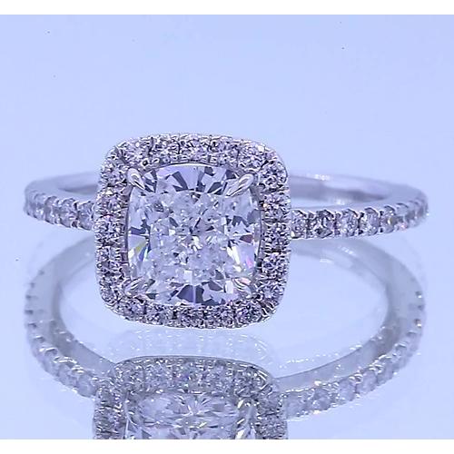 Eagle Claw Ring Rebbi Halo Cushion Anniversario Vero Diamante 3,50 Carati