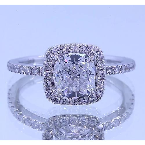 Eagle Claw Ring Rebbi Halo Cushion Anniversario Vero Diamante 3,50 Carati