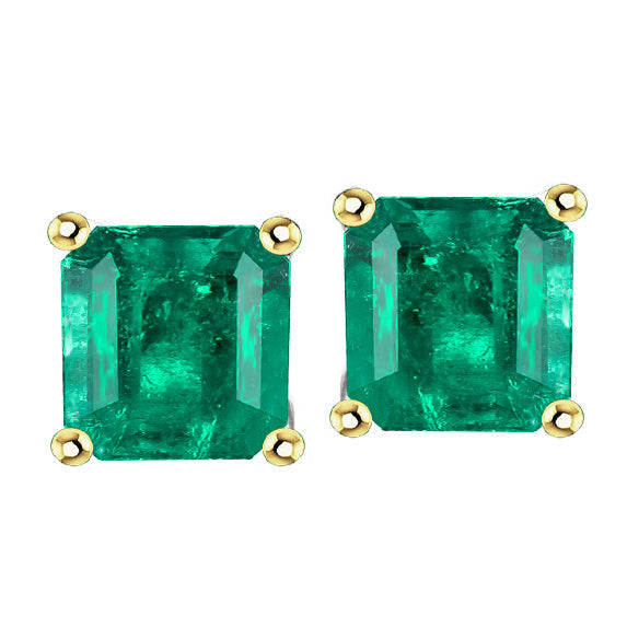 Gemstone Earring Oro Due Toni 14K con Smeraldo Colombiano – vista principale