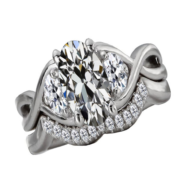 Anello di Proposta Oro Bianco 14K con Diamante Fine – vista principale