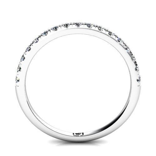 Fascia A Mezza Eternità Con Genuino Diamante Rotondo Da 0.80 Ct Con Montatura In Oro Bianco 14K