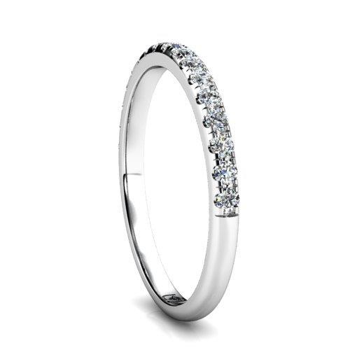Fascia A Mezza Eternità Con Genuino Diamante Rotondo Da 0.80 Ct Con Montatura In Oro Bianco 14K