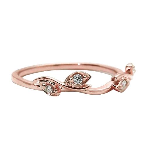 Fascia Di Naturale Diamanti 0.20 Carati Oro Rosa 14K Gioielli Fantasia