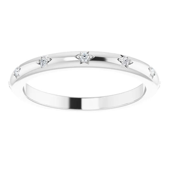 Fascia Eternity Con Naturale Diamanti Tondi Da 0,30 Carati E Oro Bianco 14K