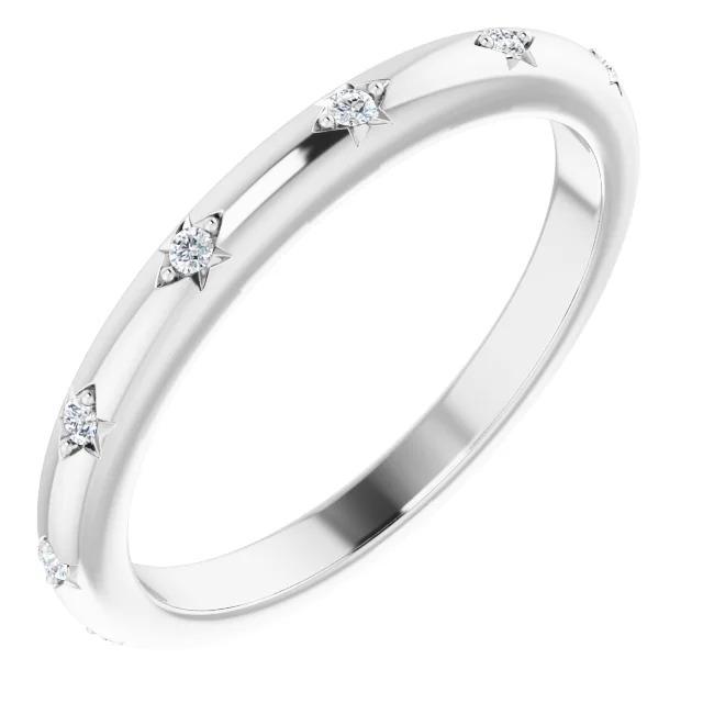 Fascia Eternity Con Naturale Diamanti Tondi Da 0,30 Carati E Oro Bianco 14K