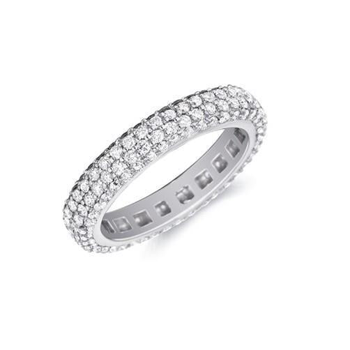 Fascia Per L'Anniversario Dell'Eternità In Oro Bianco 14K Con Naturale Diamanti A Taglio Rotondo Da 5.04 Ct