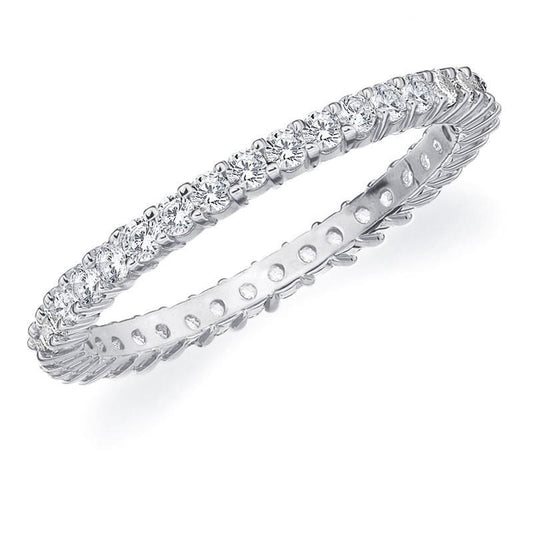 Fascia di fidanzamento da donna con diamante rotondo in oro bianco 14 carati 1,20 carati - harrychadent.it