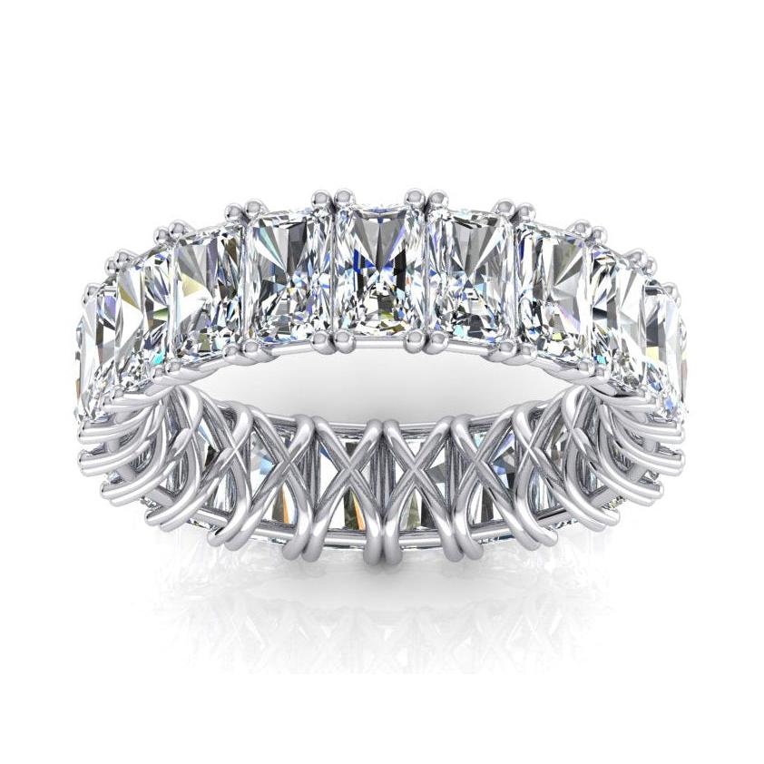 Fascia Eternità Taglio Radiante 11 Ct. Gioielli in Oro Con Diamanti