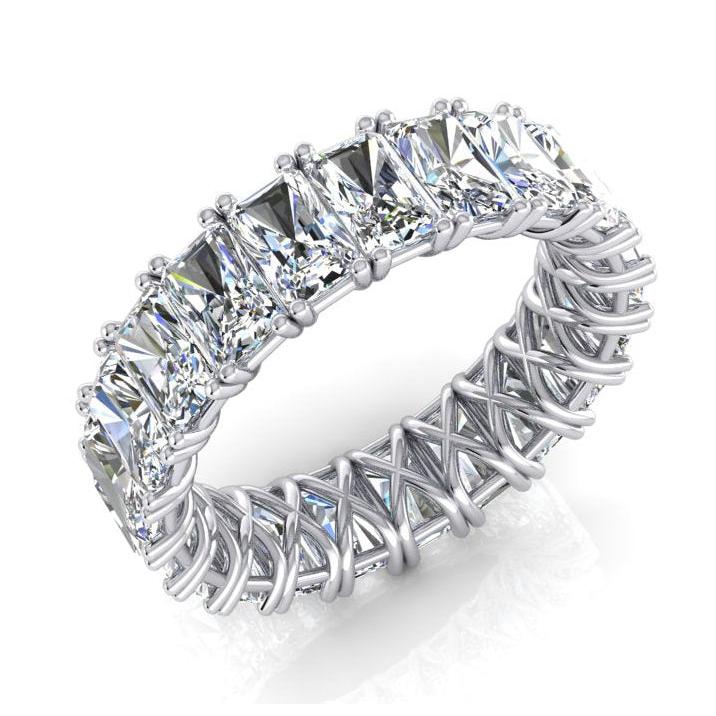 Fascia Eternità Taglio Radiante 11 Ct. Gioielli in Oro Con Diamanti
