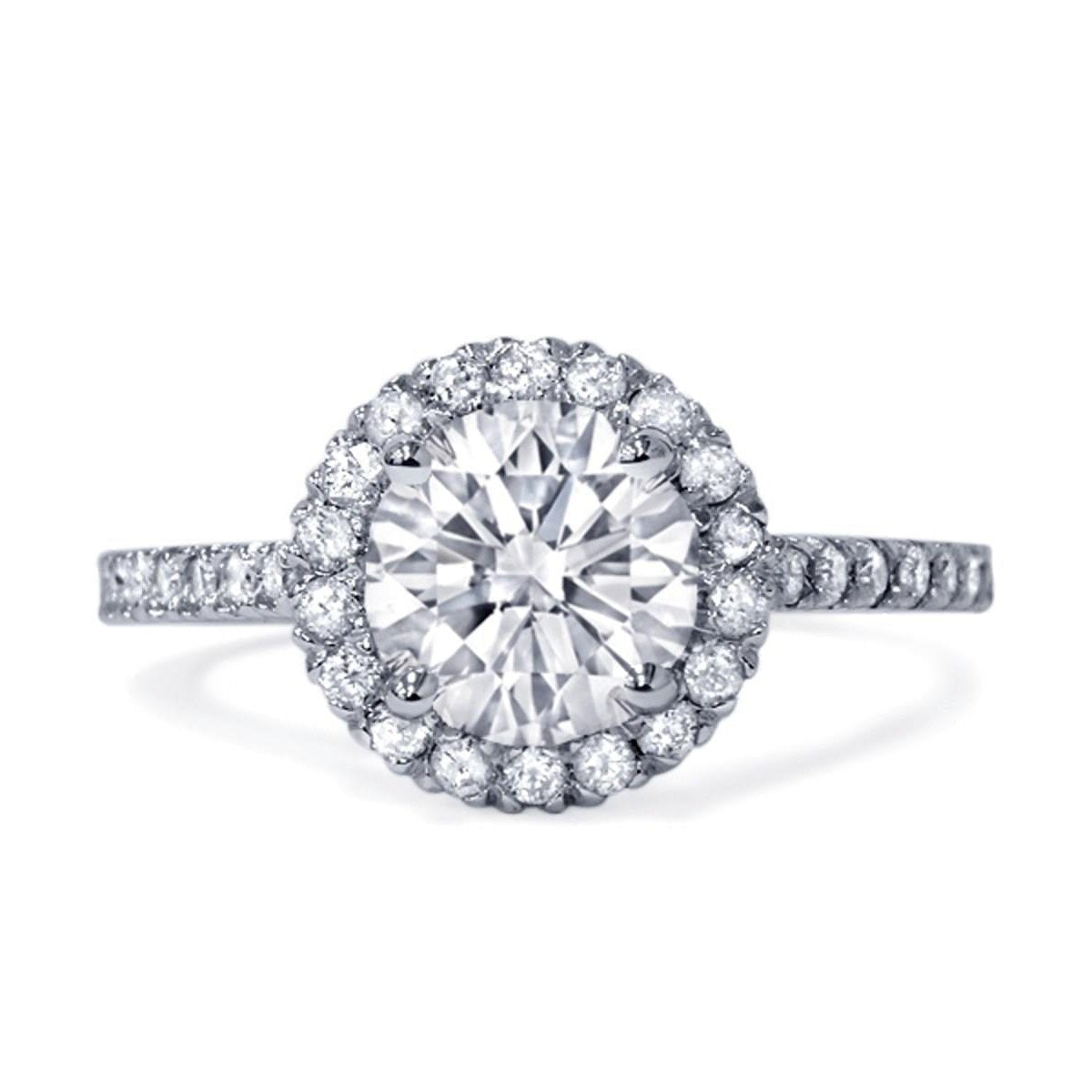 Fede Nuziale Con Naturale Diamante Rotondo Halo 2.25 Ct.