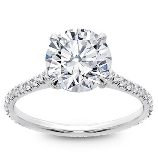 Fede Nuziale Con Solitario Da 3.51 Ct Con Genuino Diamanti Taglio Brillante Accentati