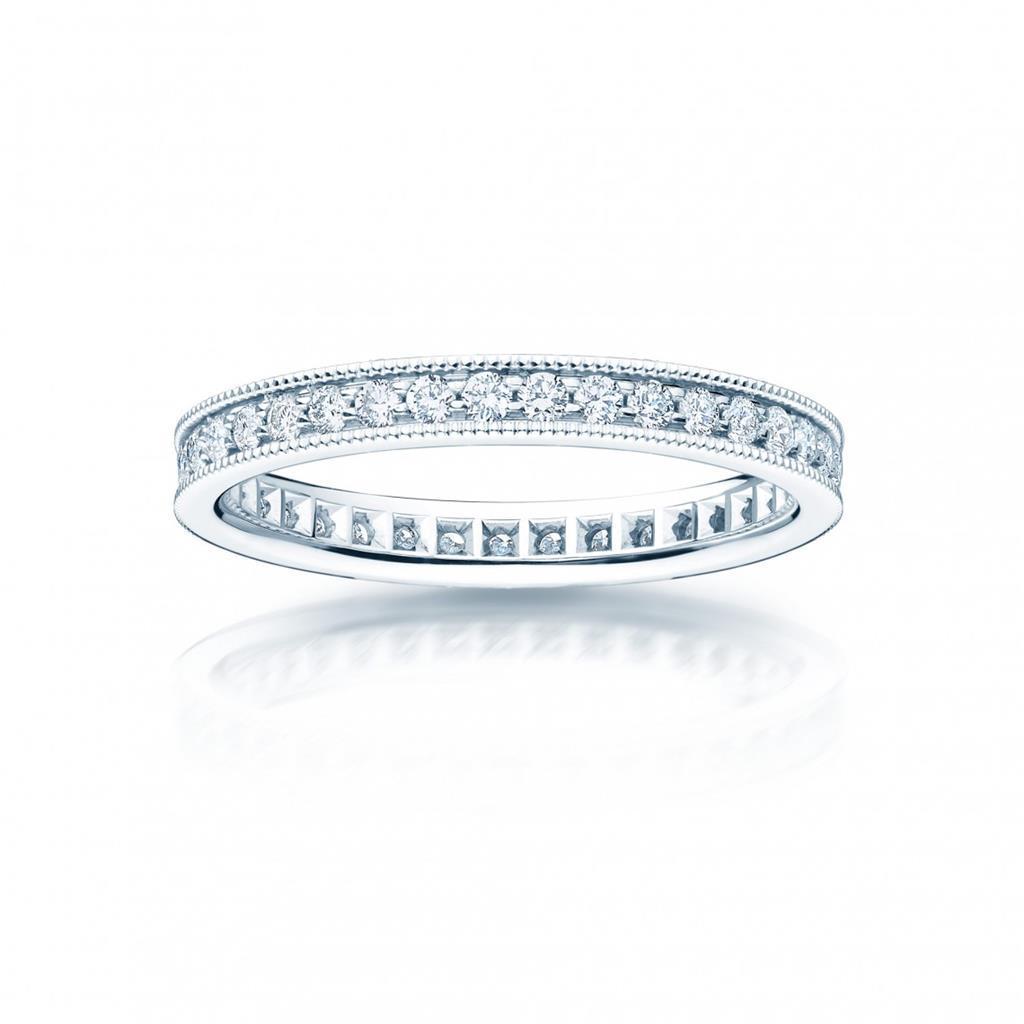 Fede Nuziale Da Donna In Oro Bianco 14K Con Naturale Diamanti Stile Antico Da 1.11 Ct