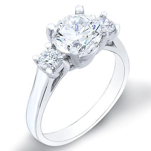 Fede Nuziale In Oro Bianco 14K Con Tre Naturale Diamanti Scintillanti Da 1.90 Ct