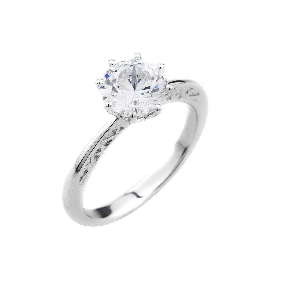 Fede Nuziale In Stile Vintage Con Naturale Diamante Solitario A Taglio Rotondo Da 1.75 Ct