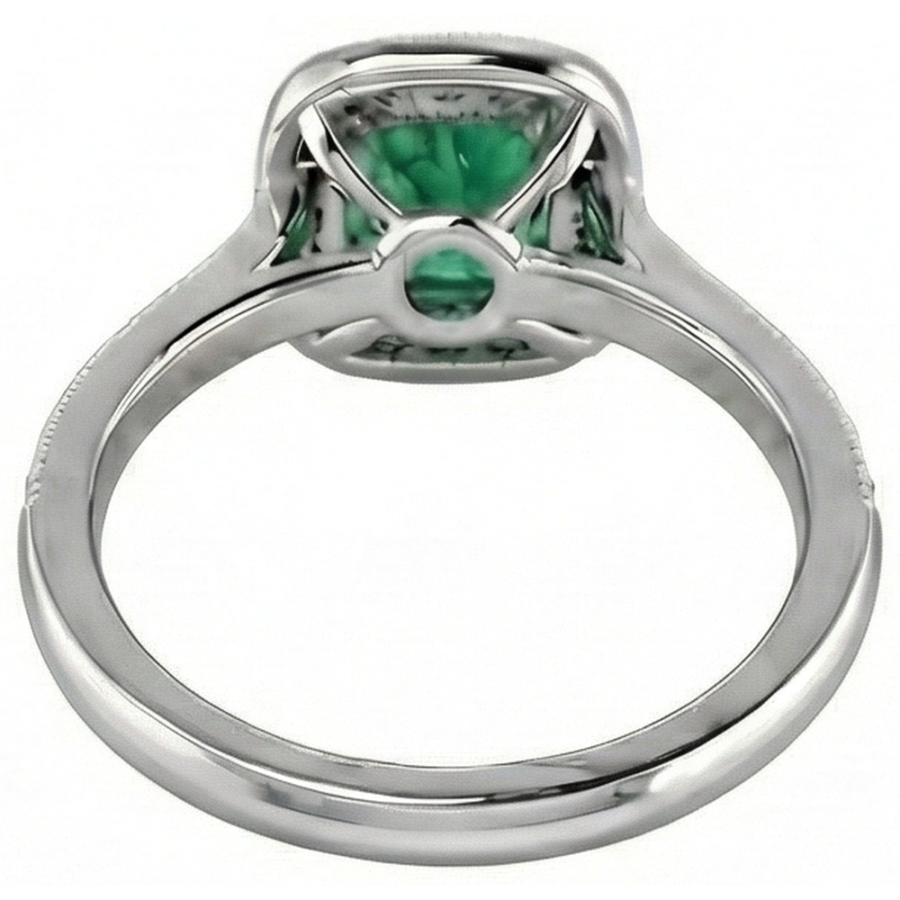 Fede nuziale 3 carati verde smeraldo con diamanti oro bianco 14K
