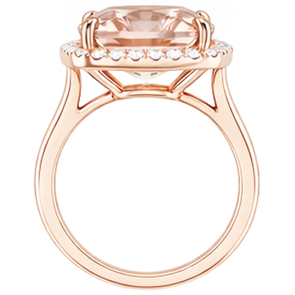 vero round morganite 22.50carati fede eternity con accenti diamanti