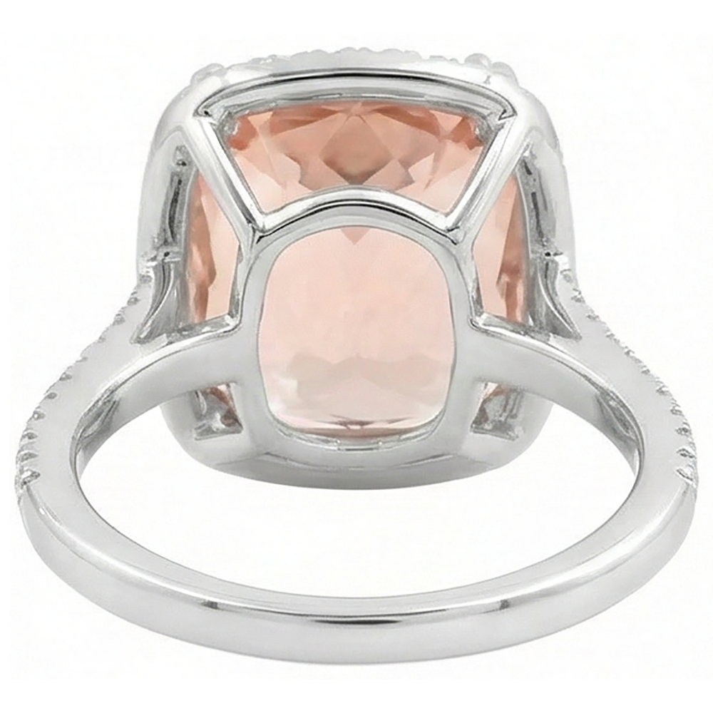Fede nuziale in oro bianco 14K con diamanti grandi 23.05 ct
