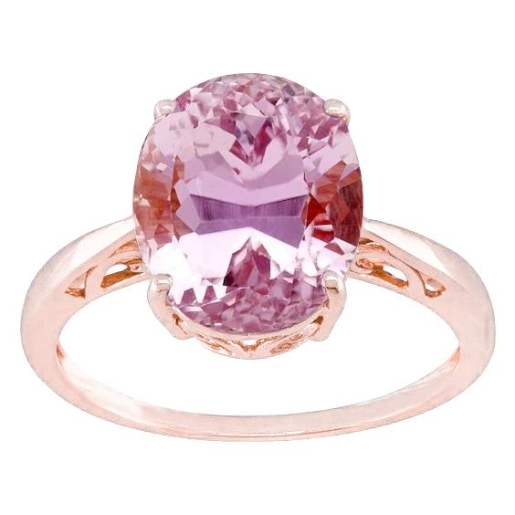 Fede nuziale in oro rosa con Kunzite rosa. taglio ovale. 19 ct.. 14 carati - harrychadent.it