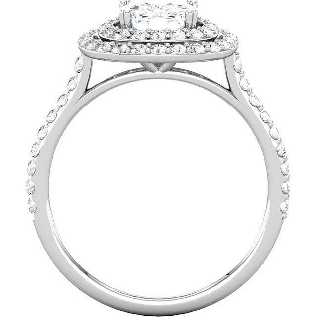 Fede Nuziale Con Genuino Diamanti Rotondi Con Cuscino Scintillante Da 2.16 Carati Halo