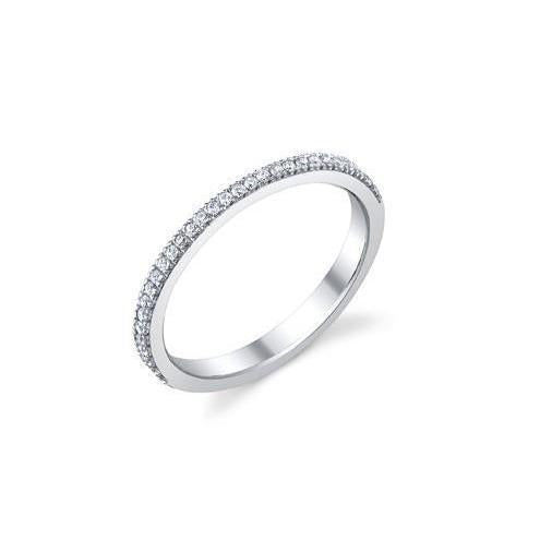 Fede Nuziale Da Donna In Oro Bianco 14K Con Vero Diamanti Da 2,80 Ct F Vvs1