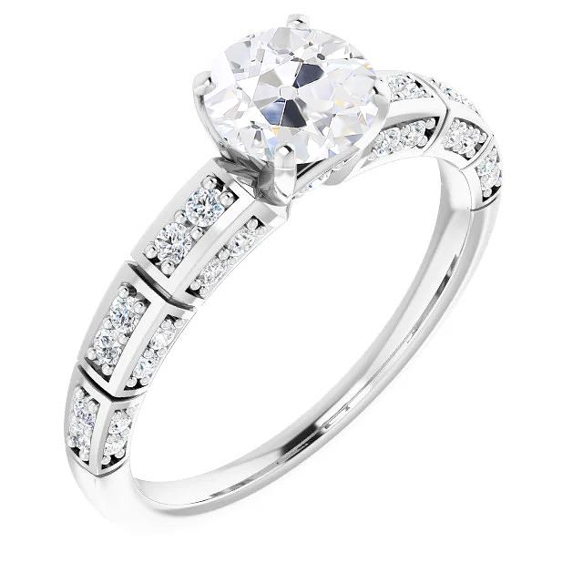 Fede Nuziale Rotonda Old Mine Cut Naturale Diamante 4 Carati Gioielli Da Donna In Oro